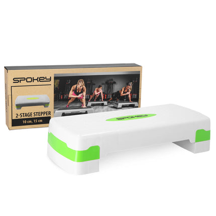 Aerobinen stepperi SPOKEY Basic IV Step, valko-vihreä