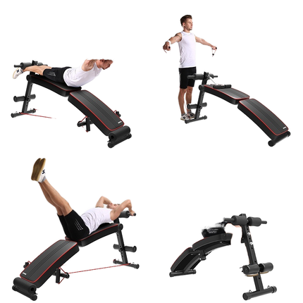 Taitettava Vatsapenkki Kotitreeniin – Monikulmasäätö & Vastuskuminauhat