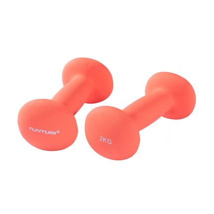 Käsipainot TUNTURI Neopreenikäsipainot 2kg, punainen