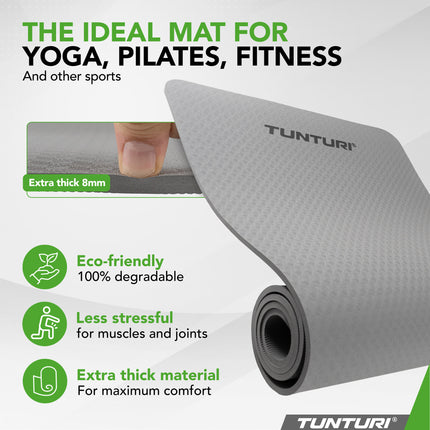Joogamatto Tunturi Yogamat 8mm, harmaa