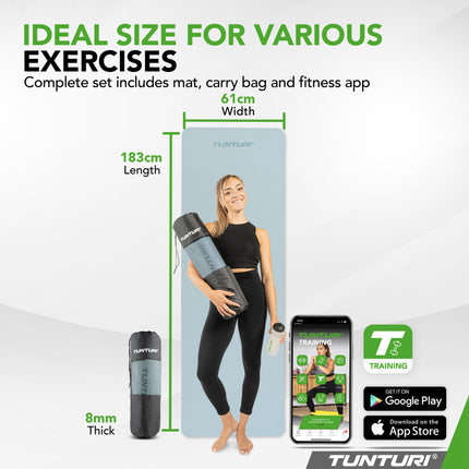 Joogamatto Tunturi Yogamat 8mm, vaaleansininen