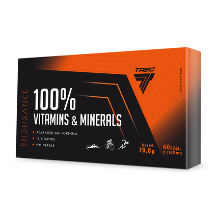 Mineraalikompleksi TREC 100 % VITAMIINEJA JA MINERAALEJA 60 kapselia