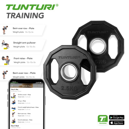 Painolevyt TUNTURI Olympic Kumilevyt, 50 mm, 2,5 kg