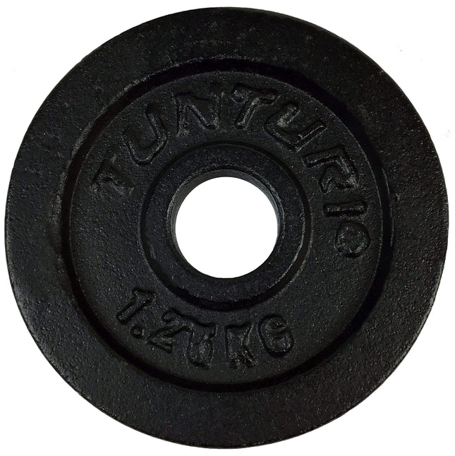 Painolevyt TUNTURI Lautaset Musta, 30 mm, 1,25 kg (pari)