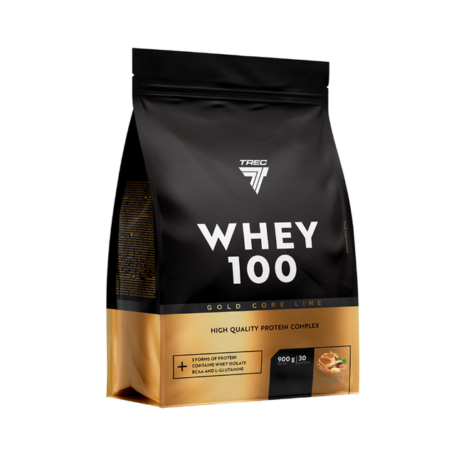 Proteiinijauhe TREC GOLD CORE WHEY 100 MAAPÄHKINÄVOI 900g