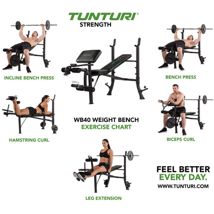 Treenipenkki TUNTURI WB40 Compact Width Weight Bench