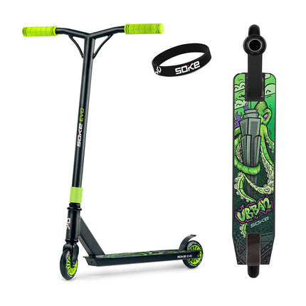 Temppuskootteri SOKE EVO, vihreä