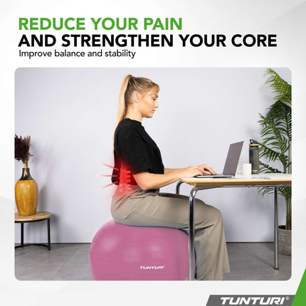 Voimistelupallo TUNTURI Gymball 75cm Anti Burst, violetti