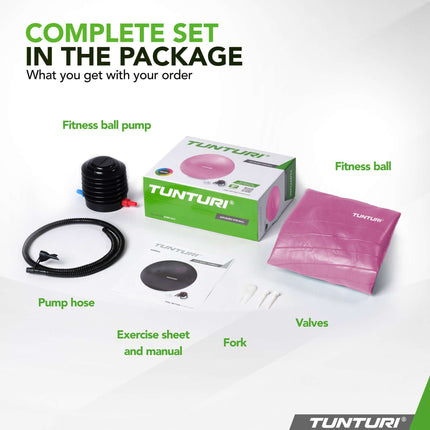 Voimistelupallo TUNTURI Gymball 75cm Anti Burst, violetti