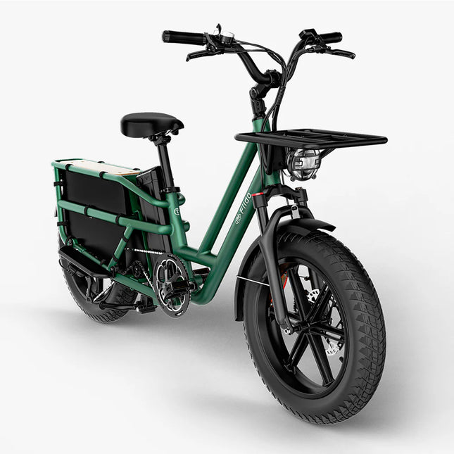 Electric Cargo Bike FIIDO T2 Longtail Cargo, Forest Green