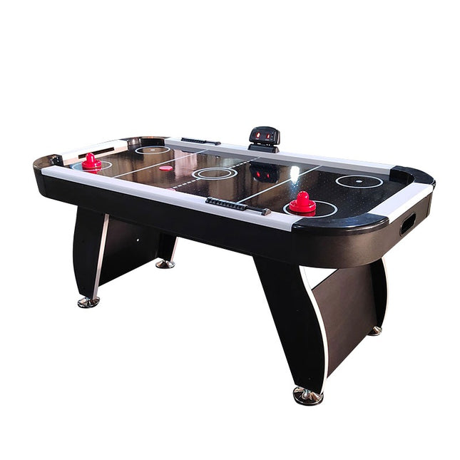 Premium Ilmakiekkopöytä black edition - sähköinen pistelaskija & tehokas puhallin