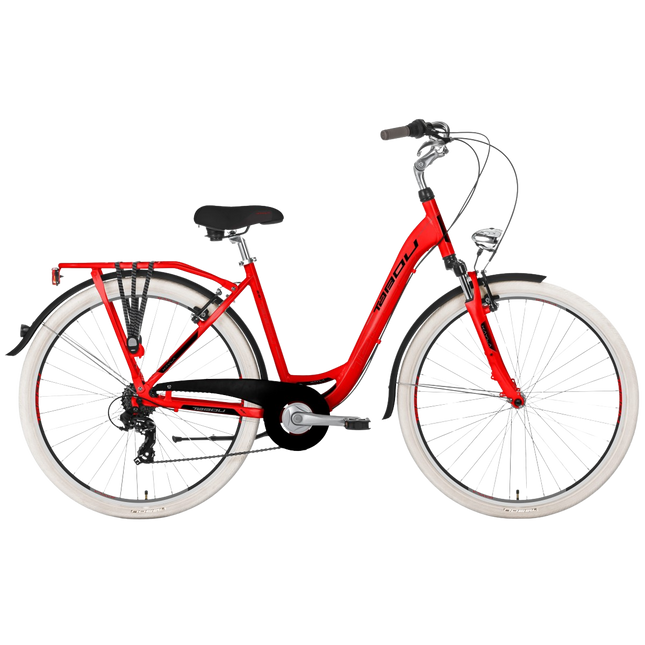 Naisten kaupunkipyörä TABOU Kayla 28", punainen/musta (L)