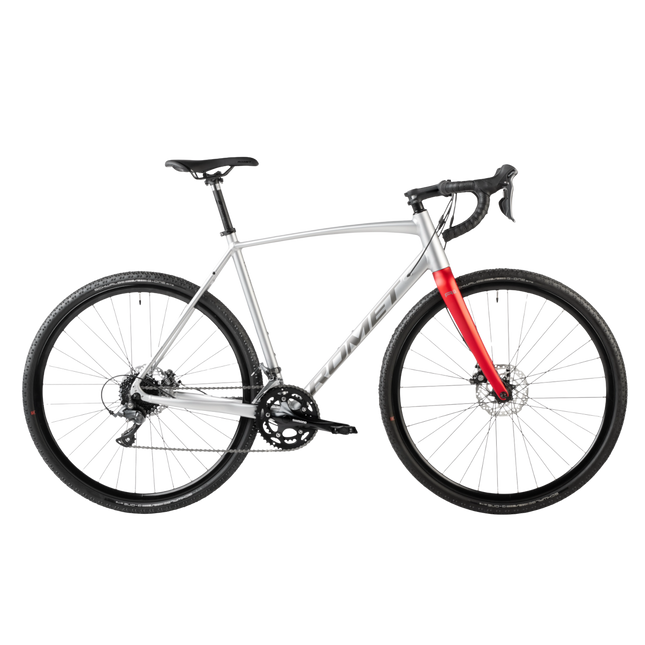 Gravel-pyörä ROMET Aspre 1, hopeanpunainen (M)