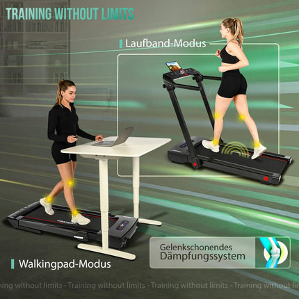 Juoksumatto CHRISTOPEIT 2in1, musta