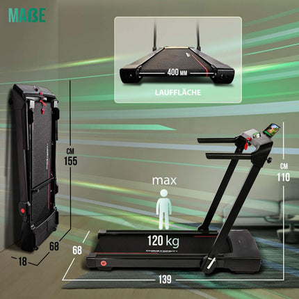 Juoksumatto CHRISTOPEIT 2in1, musta