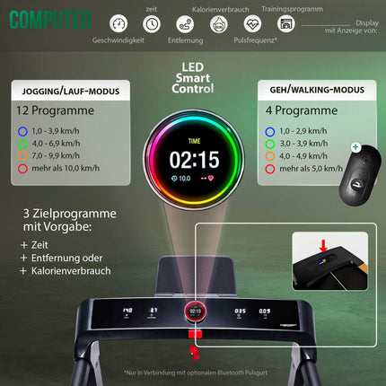 Juoksumatto CHRISTOPEIT 2in1, musta-puuta