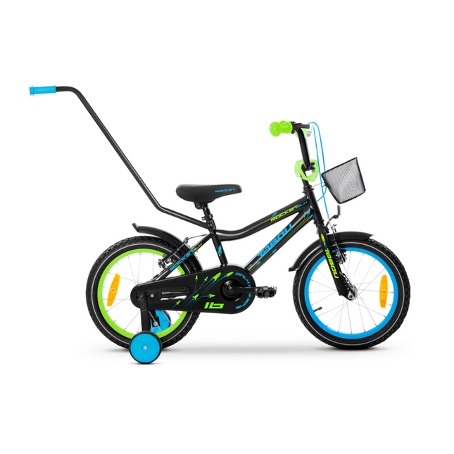 Lasten polkupyörä TABOU Rocket Alu, 18" musta-sininen