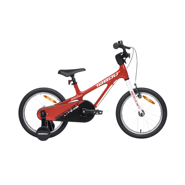 Ultrakevyt lasten polkupyörä TABOU Rocket Lite MG, 18" punavalkoinen