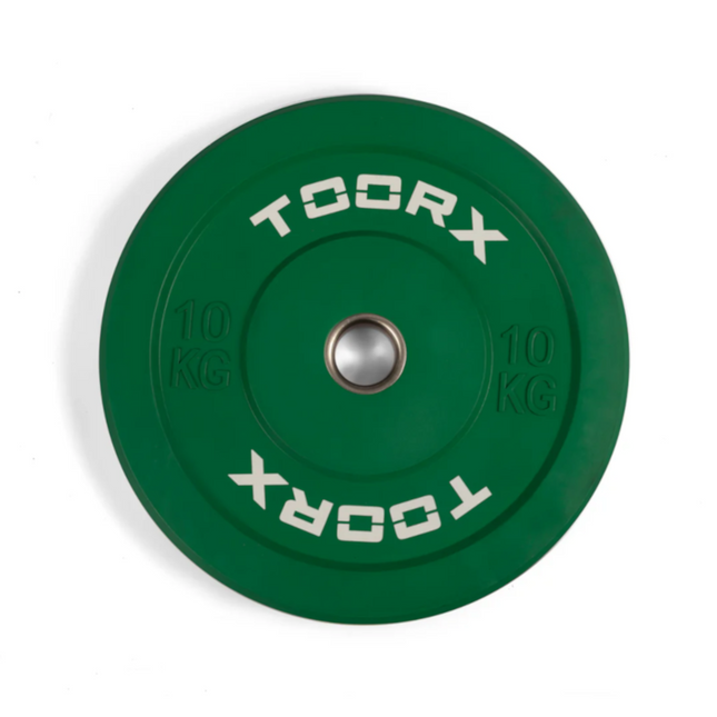 TOORX Bumper Plate Challenge -painolevy, vihreä, 50 mm, 10 kg
