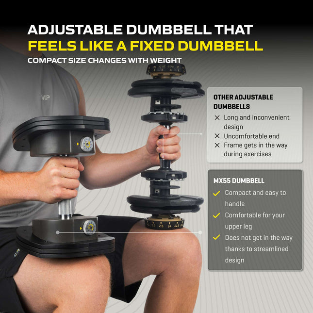 Säädettävä käsipaino TUNTURI MX55 käsipaino 4,5-24,9 kg, pyälletty