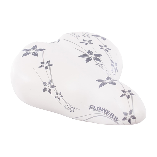 Satula SELLE MONTE GRAPPA Happy Flowers, valkoinen-hopea