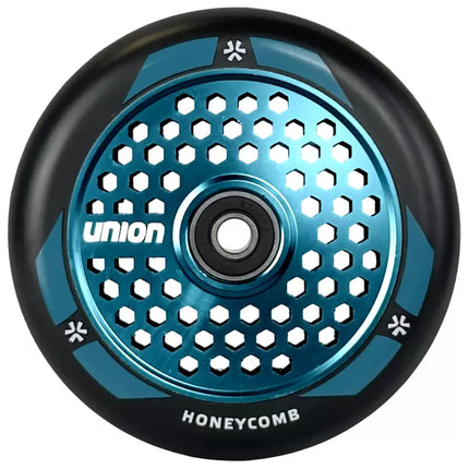 UNION Honeycomb Pro -skootterin rengas 110 mm, musta/kiillotettu sinivihreä