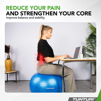 Voimistelupallo TUNTURI Gymball 75 cm, Anti-Burst, Sininen