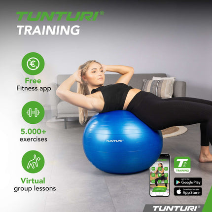 Voimistelupallo TUNTURI Gymball 75 cm, Anti-Burst, Sininen