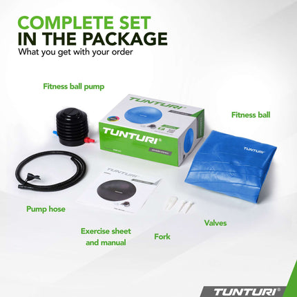 Voimistelupallo TUNTURI Gymball 75 cm, Anti-Burst, Sininen